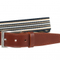 Preview: Stretchable textile belt with cow leather finishes