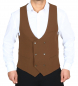 Preview: Double breasted mens vest in brown