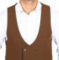 Preview: Double breasted mens vest in brown