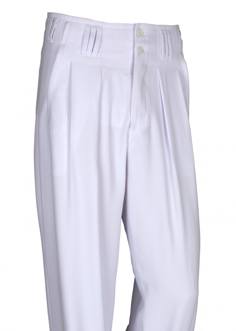 White Pleated Trousers