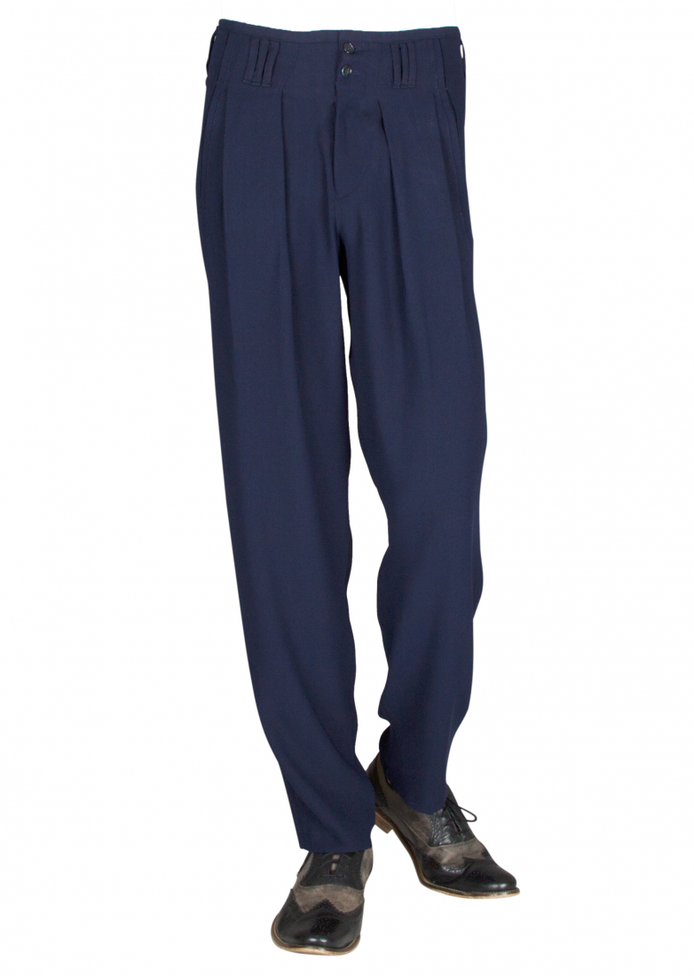 Pleated Pants in Dark Blue