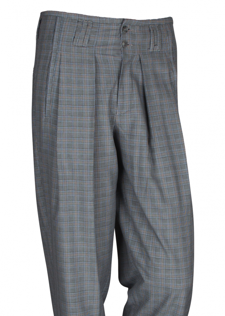 Checkered Pleated Trousers