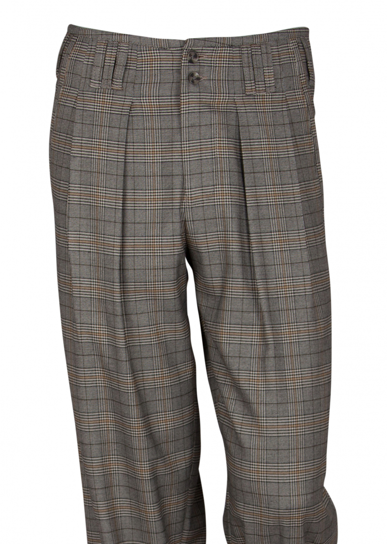 Checkered Pleated Trousers