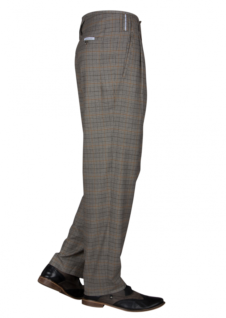 Checkered Pleated Trousers