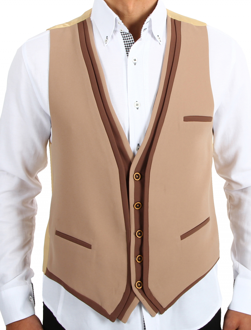 Beige Herren Weste