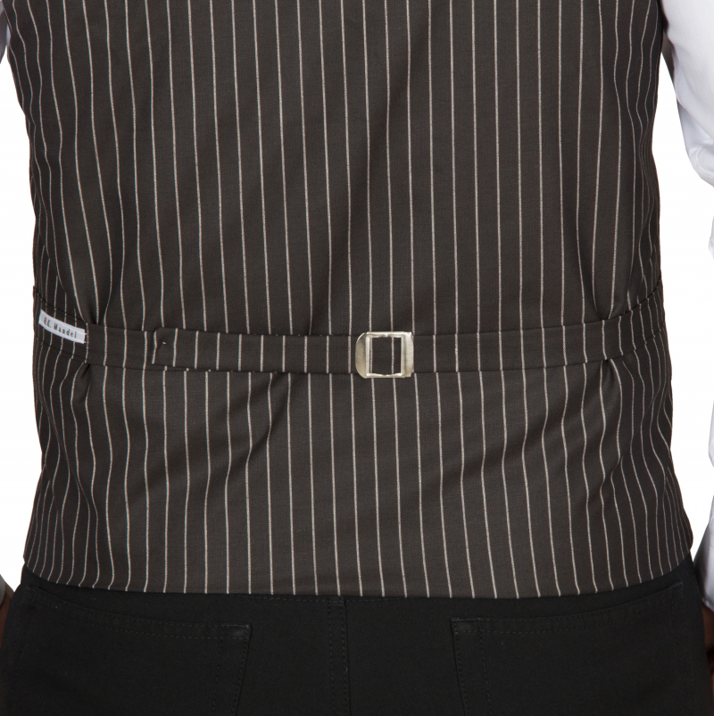 Retro brown/white striped vest