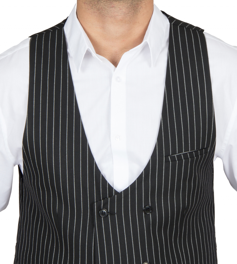 Black and white striped vest