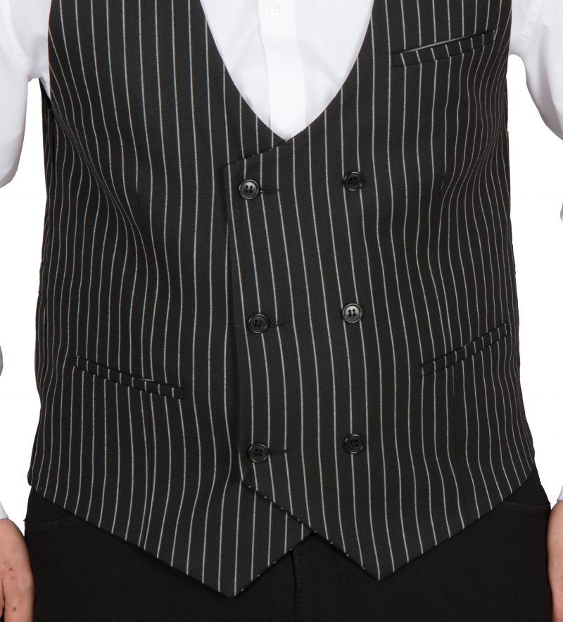 Black and white striped vest