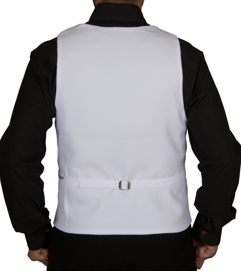 Double breasted mens vest in white