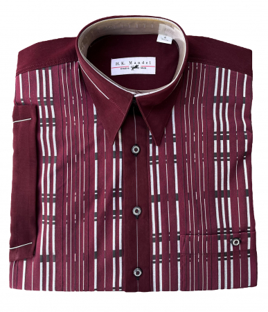 Short sleeve shirt in wine red