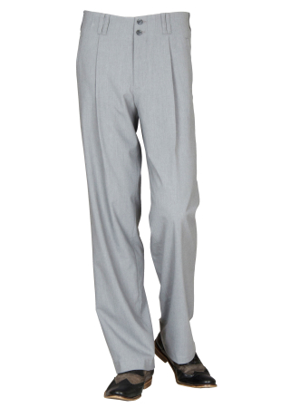 Bundfaltenhose in Grau