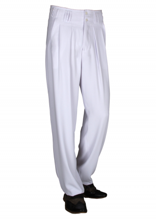 White Pleated Trousers