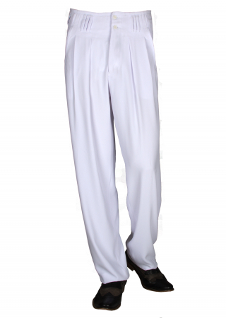 White Pleated Trousers