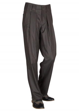 Chocolate Brown White Striped Trousers