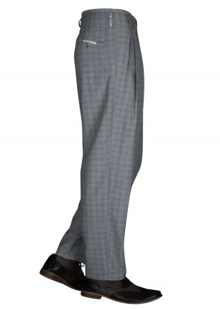 Checkered Pleated Trousers