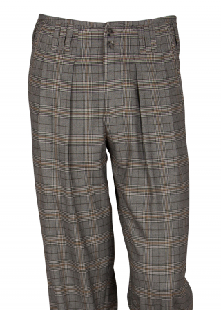 Checkered Pleated Trousers