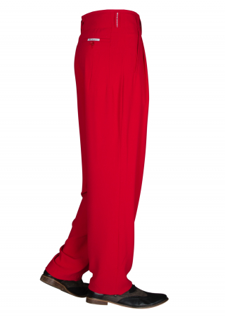 Rote Bundfaltenhose