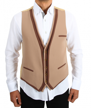 Beige Herren Weste