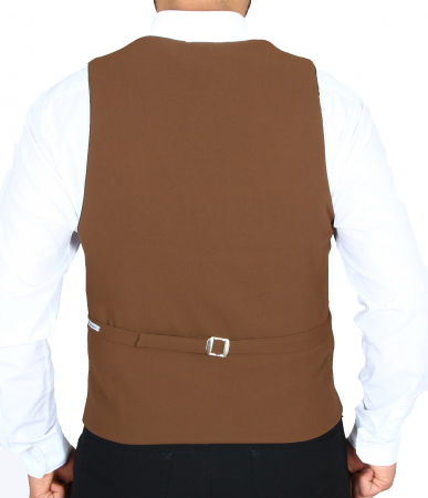 Double breasted mens vest in brown