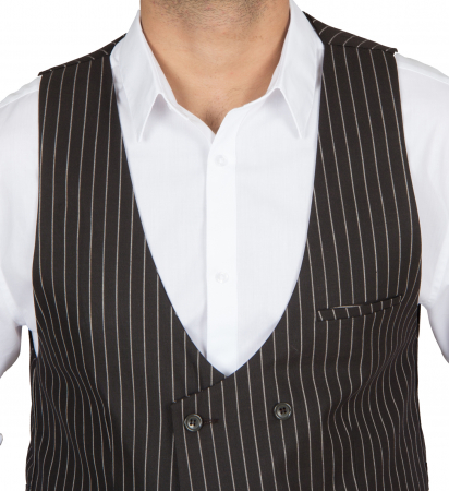 Retro brown/white striped vest