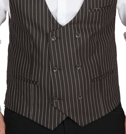 Retro brown/white striped vest