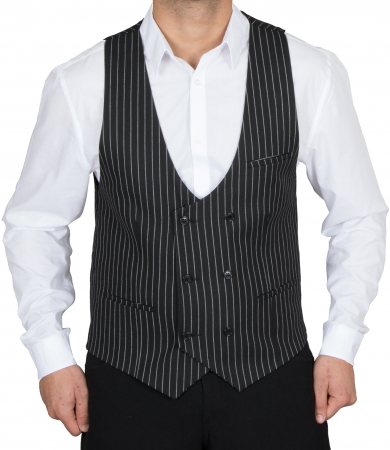 Black and white striped vest