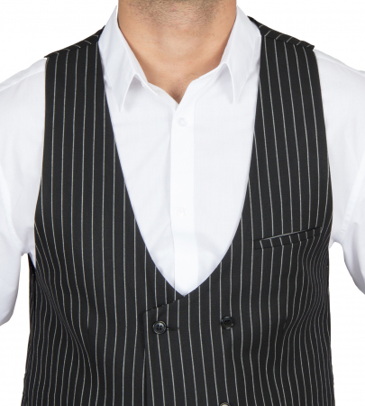 Black and white striped vest