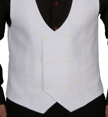 Double breasted mens vest in white